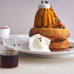 ビブリオテーク福岡店にハロウィン限定「北海道産かぼちゃとメープルカスタードのパンケーキ」