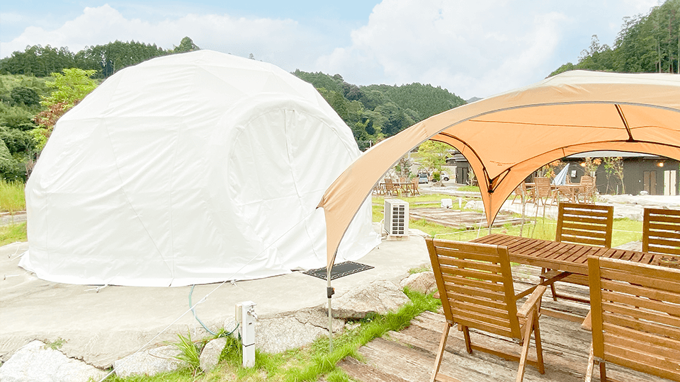 杷木松末アウトドアヴィレッジに愛犬と泊まれる新ドーム