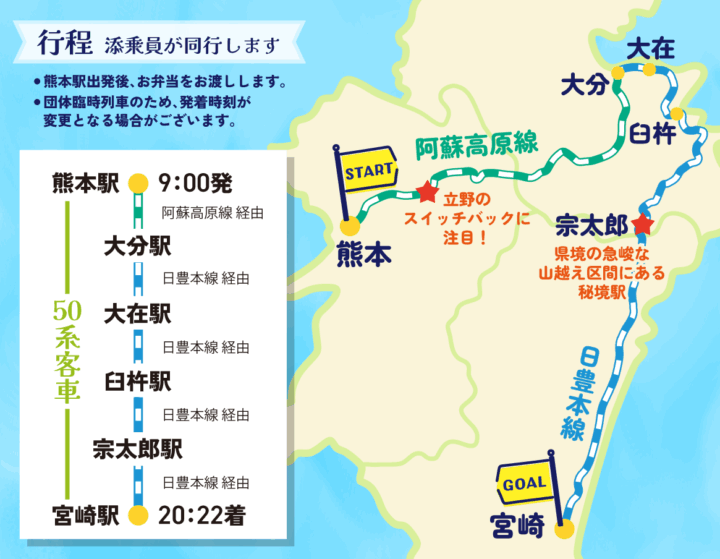 50系客車で行く!阿蘇高原線と宗太郎越えツアー