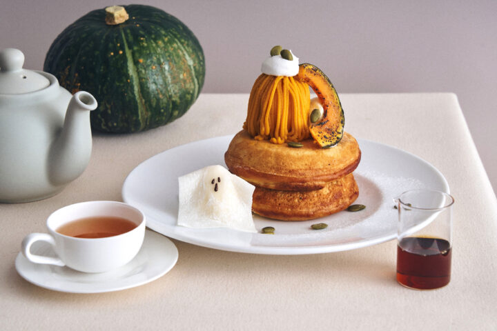 ビブリオテーク福岡店にハロウィン限定「北海道産かぼちゃとメープルカスタードのパンケーキ」