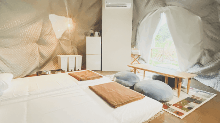 杷木松末アウトドアヴィレッジに愛犬と泊まれる新ドーム