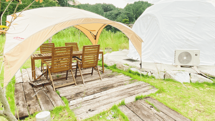 杷木松末アウトドアヴィレッジに愛犬と泊まれる新ドーム