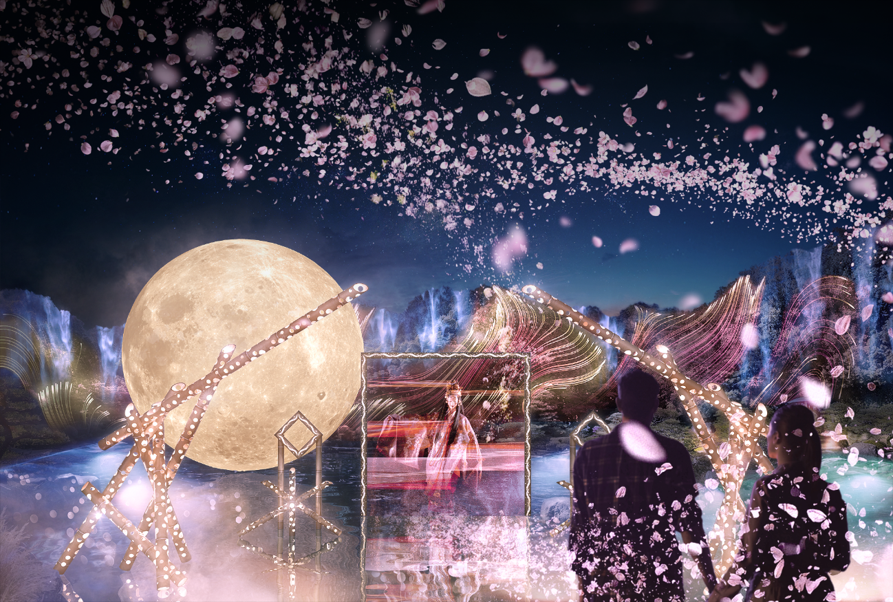 福岡｜大濠公園日本庭園ナイトアート「宙 -SORA-」春限定ライトアップ　“月と桜”の幻想演出　2026年3月6日〜5月10日