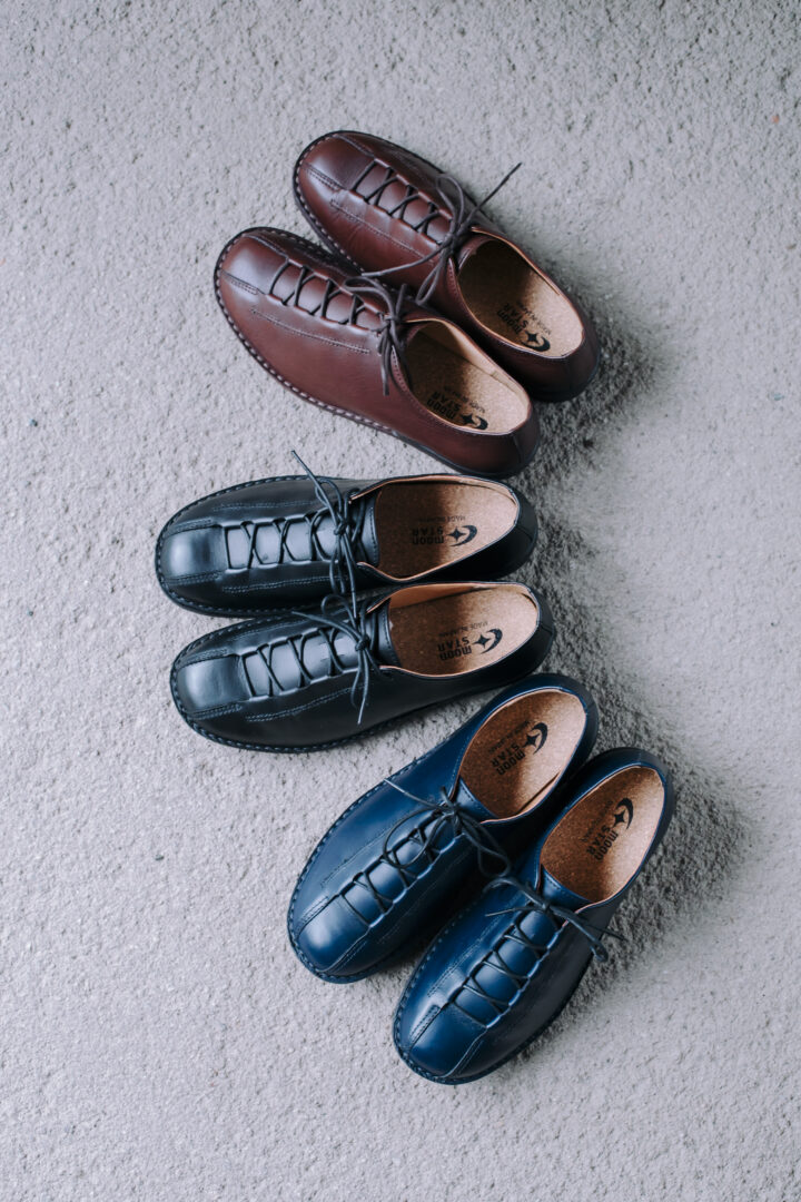 ムーンスター「SLOW FACTORY」から水引モチーフの新作「SLミズヒキ」発売 佐賀県産の牛革を採用