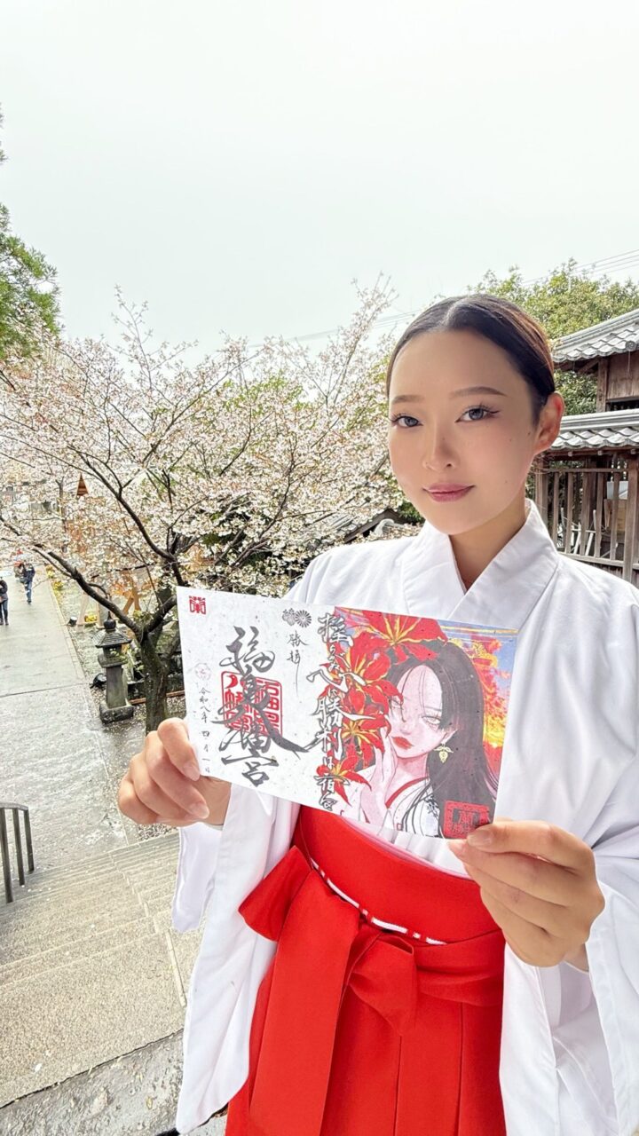 福岡|桜の福島八幡宮で現代アート御朱印を頒布開始 国際女性デー発のコラボ作品が登場