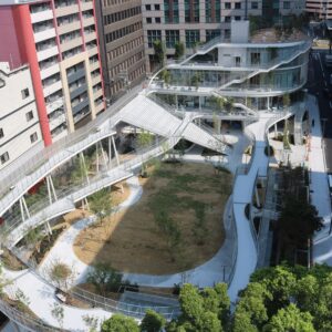 博多駅前｜新たな都市公園「明治公園」が8月7日開園！7店舗と5つの広場、立体園路が生む新たなにぎわい拠点